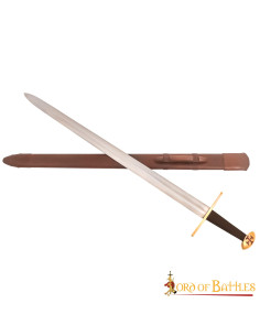 Espada funcional Templária de uma mão com pomo de nogueira 2