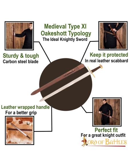 Espada funcional Templária de uma mão...