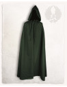 Capa medieval de lã verde Aaron (140 cm.)