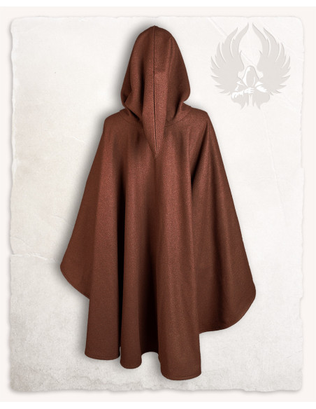 Capa curta de lã feminina Kim - Marrom