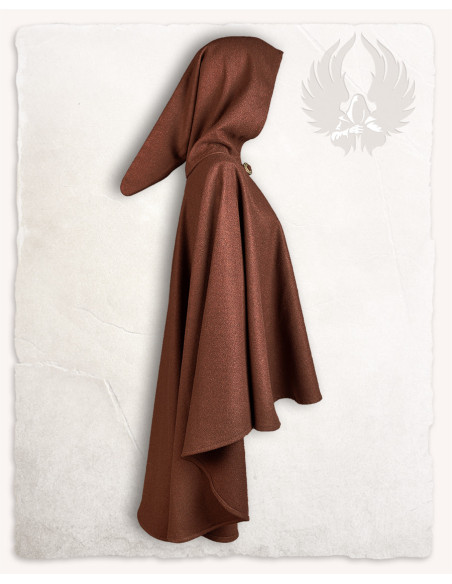 Capa curta de lã feminina Kim - Marrom