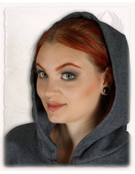 Capa curta de lã feminina Kim - Cinza