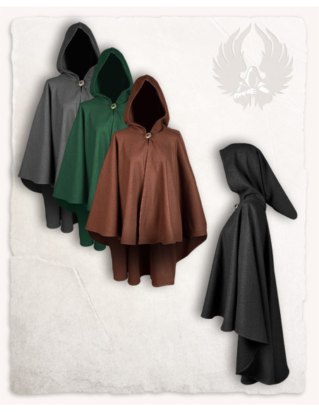 Capa curta de lã feminina Kim - Cinza