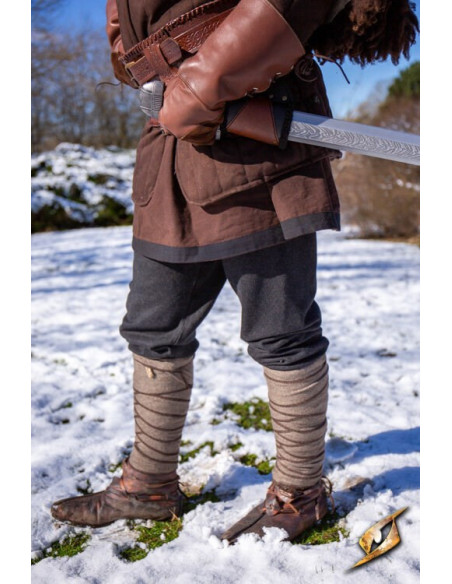 Calça de mistura de lã com padrão...