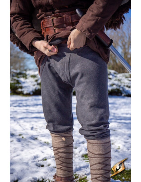 Calça de mistura de lã com padrão...