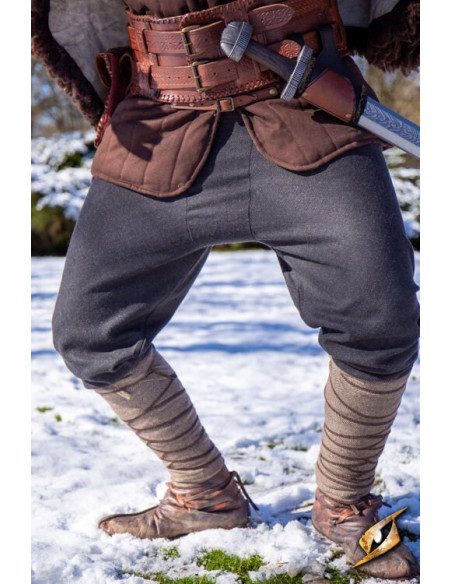 Calça de mistura de lã com padrão...