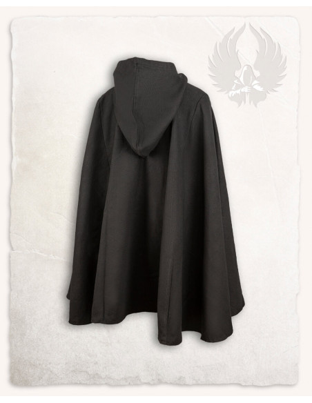 Manto medieval, tipo corvo, em tela -...