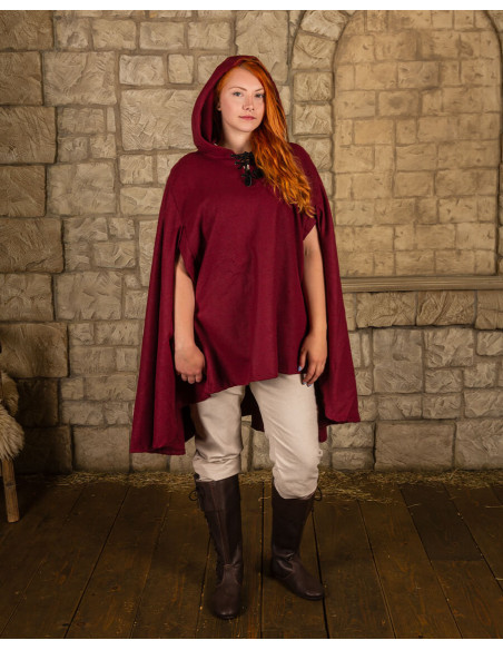 Manto medieval, tipo corvo, em tela -...