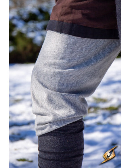 Calça de mistura de lã com padrão...