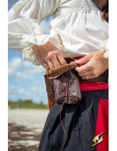 Bolsa de couro marrom para moedas Bounty Hunter 2