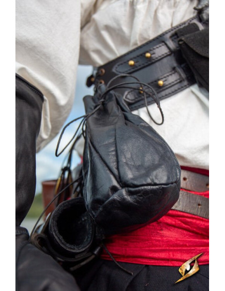 Bolsa de couro preta para moedas de...