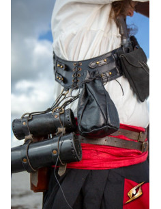 Bolsa de couro preta para moedas de caçador de recompensas 2