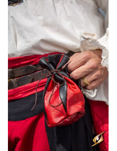 Bolsa de couro preto-vermelho para moedas Bounty Hunter 2