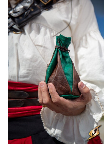 Bolsa de couro marrom-verde para...