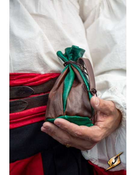 Bolsa de couro marrom-verde para...