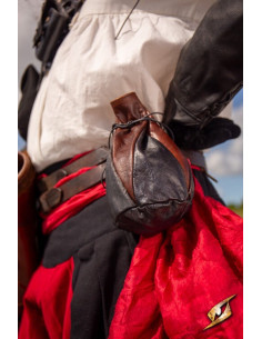 Bolsa de couro marrom-preto para moedas Bounty Hunter