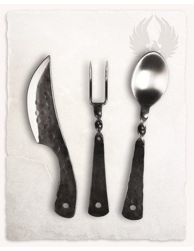 Conjunto de garfo e faca medieval (20,3 cm.) ⚔️ Loja Medieval