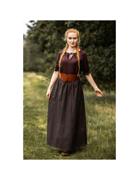 Saia medieval feminina Smilla, marrom...