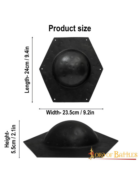 Umbo hexagonal para escudo romano em...