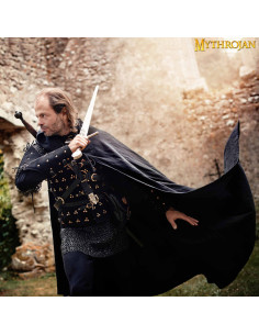 Capa infantil de cavaleiro medieval aventureiro, tela preta 2