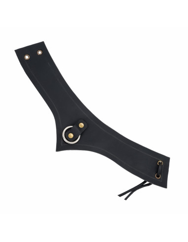 Colar medieval de couro com anel