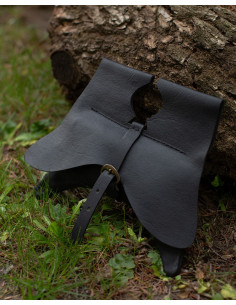 Pochete medieval Calvert em preto (20x25 cm.) 2