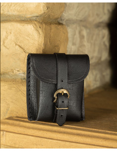 Bolsa medieval tipo pochete Geralt em preto (14x12 cm.) 2