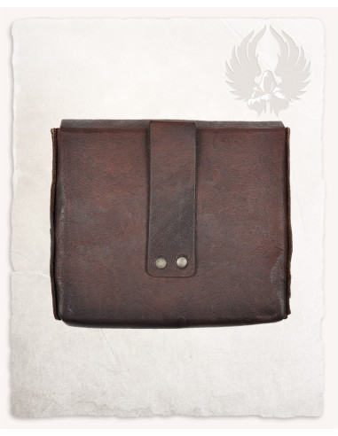 Bolsa medieval tipo pochete Geralt em marrom (19x17 cm.)