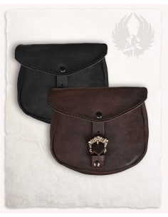 Bolsa medieval León, tipo pochete na cor preta (20x18 cm.) 2