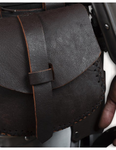 Bolsa Luis medieval tipo pochete em Castanho (22x23 cm.) 2