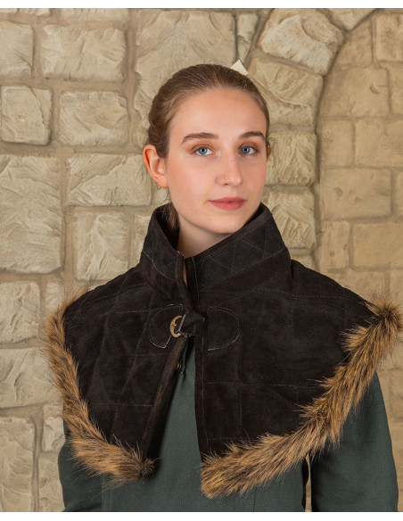 Gorge medieval Nimue em camurça - Preto