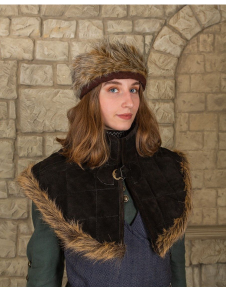 Gorge medieval Nimue em camurça - Preto