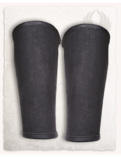 Pulseiras de couro Borg vintage - pretas