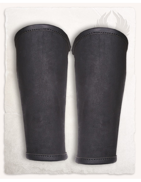 Pulseiras de couro Borg vintage - pretas