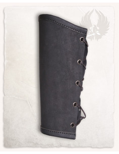 Pulseiras de couro Borg vintage - pretas 2