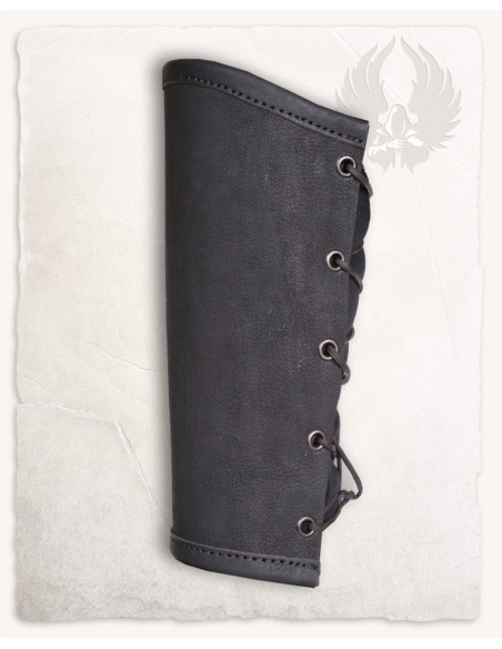 Pulseiras de couro Borg vintage - pretas