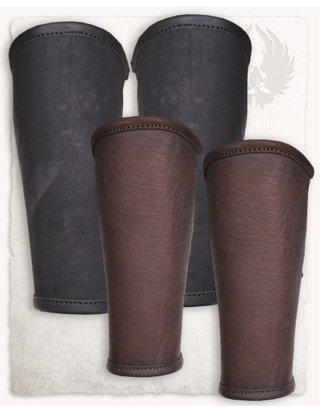 Pulseiras de couro Borg vintage - pretas