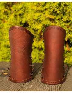 Pulseiras do período Borg em couro - Marrom