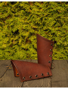 Pulseiras do período Borg em couro - Marrom 2