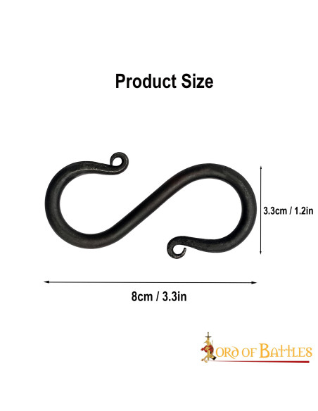 Conjunto de 5 ganchos S em ferro forjado