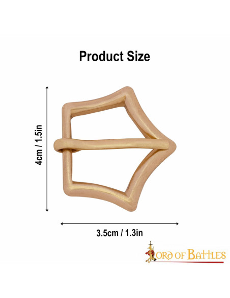 Fivela de coroa pentágono em latão...