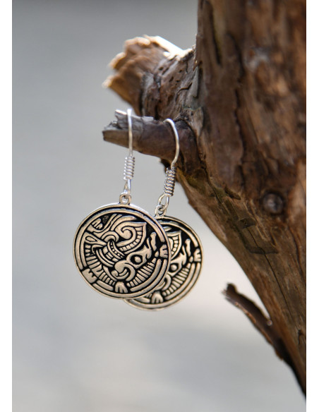 Brincos Viking em latão prateado