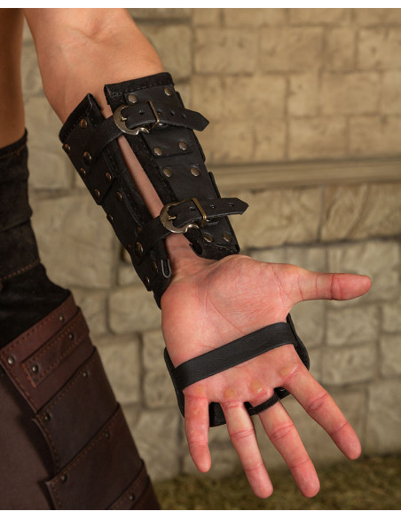 Quintus Roman Braçadeiras em Couro Preto