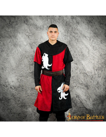 Tabardo medieval esquartejado dragão...