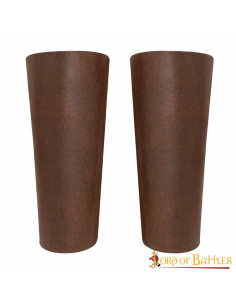 Pulseiras medievais de couro liso marrom (23 cm.)