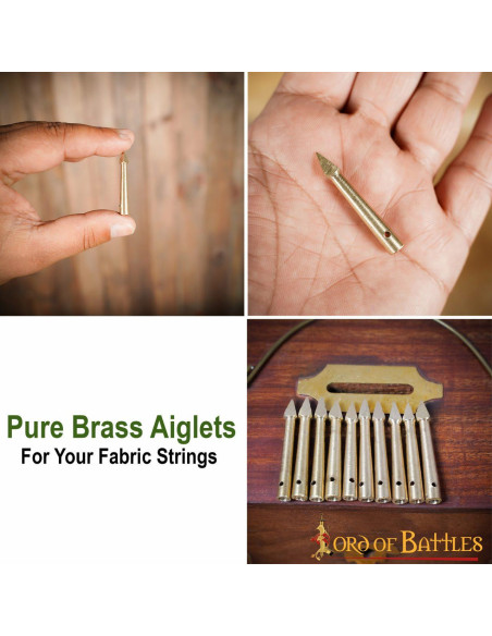 Conjunto de 10 presilhas de latão...