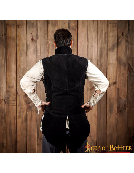 Colete medieval de camurça preta...