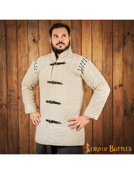 Gambeson acolchoado medieval tipo 1, cru