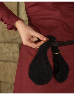 Bolsa Denarius romana e medieval em camurça preta