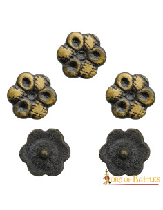 Conjunto de 5 flores decorativas em latão para roupa ou... 2